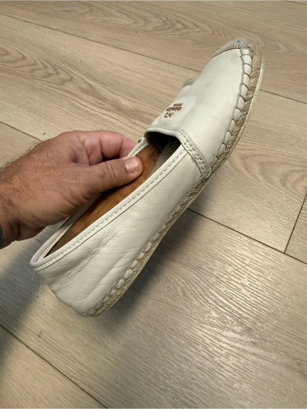 Coach Leather Off White Espadrilles Slip or Slide On Flats Size 7.5B